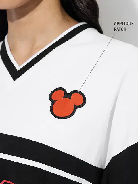 Sporty Mickey Varsity Women Oversized T-Shirts