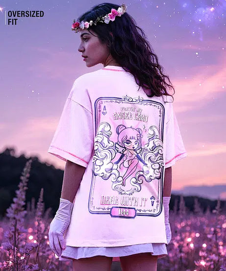 Angel Card Women Oversized T-Shirts
