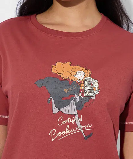 Harry Potter Bookworm Women Relaxed Fit T-Shirts
