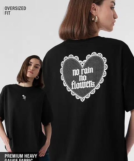 No Rain No Flowers Women Oversized T-Shirts
