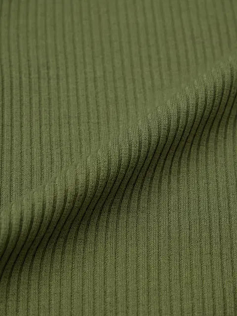Ribbed Olive Women T-Shirts