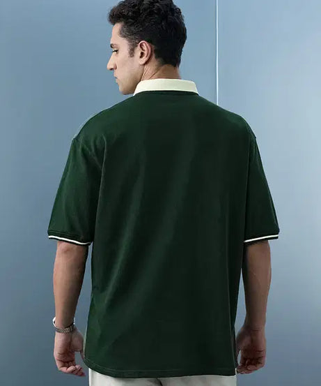 Colourblock Fern Oversized Polos Tshirt