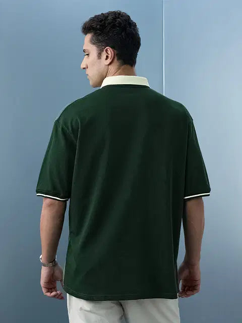 Colourblock Fern Oversized Polos Tshirt