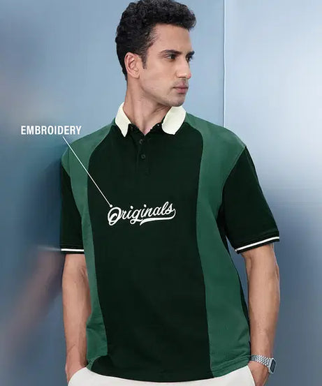 Colourblock Fern Oversized Polos Tshirt