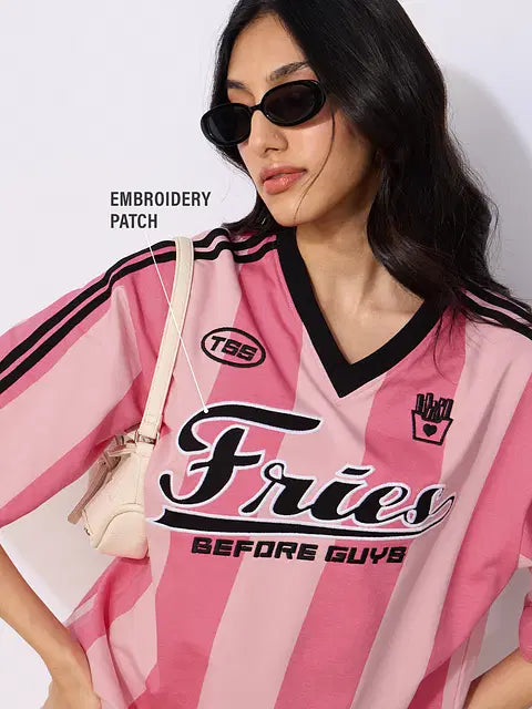 Fries Before Guys Women Oversized T-Shirts