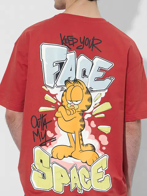 Garfield Face Outta My Space Oversized T-Shirts