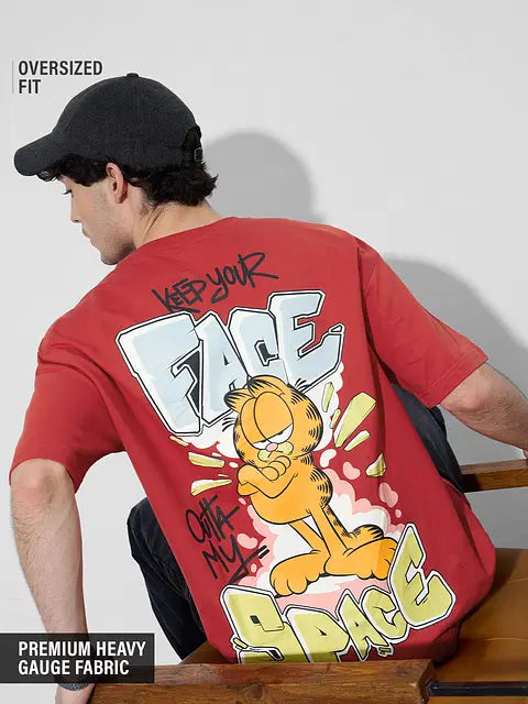 Garfield Face Outta My Space Oversized T-Shirts