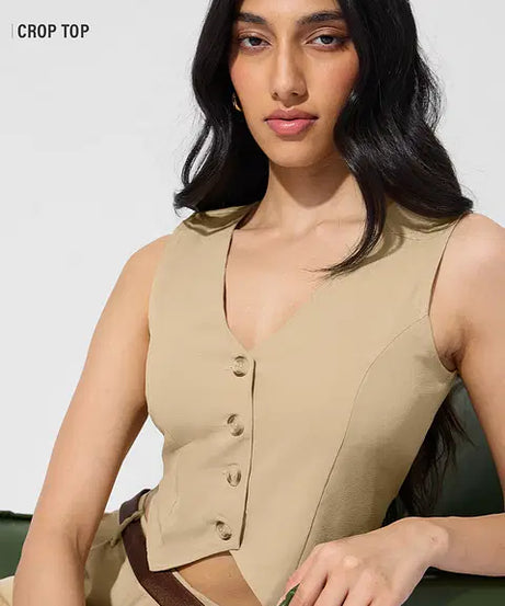 Cotton Linen Vest Women Cropped Tops