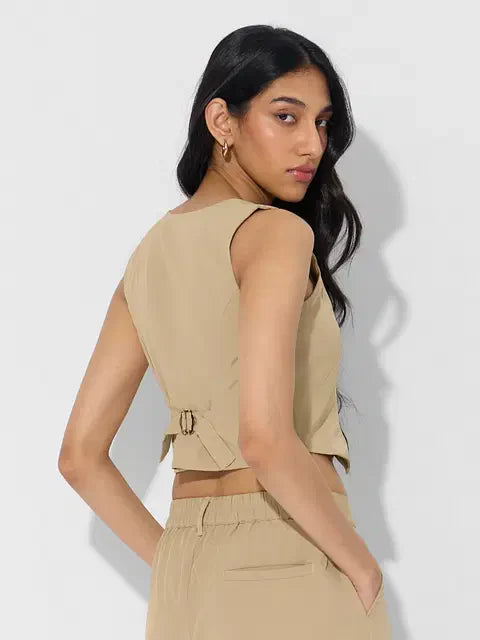 Cotton Linen Vest Women Cropped Tops