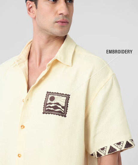 Textured Scenic Oversized Shirts