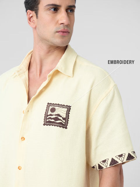 Textured Scenic Oversized Shirts