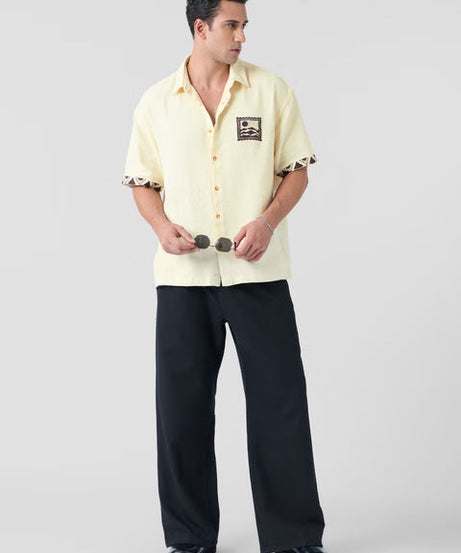Textured Scenic Oversized Shirts