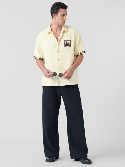 Textured Scenic Oversized Shirts