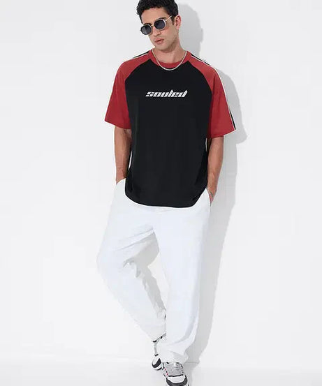 Colourblock Black Blaze Oversized T-Shirts