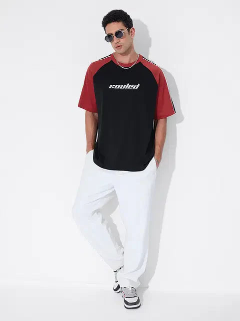 Colourblock Black Blaze Oversized T-Shirts