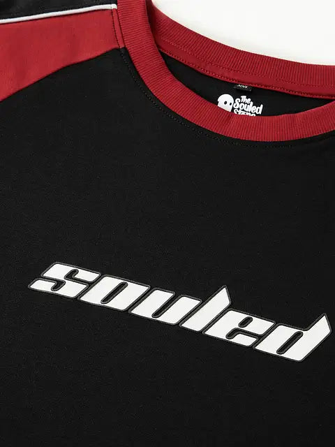 Colourblock Black Blaze Oversized T-Shirts