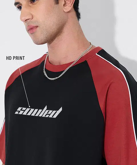 Colourblock Black Blaze Oversized T-Shirts