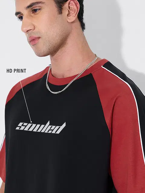 Colourblock Black Blaze Oversized T-Shirts