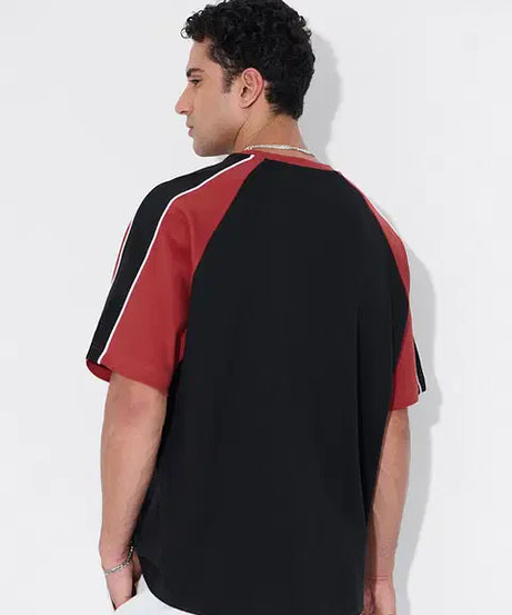 Colourblock Black Blaze Oversized T-Shirts