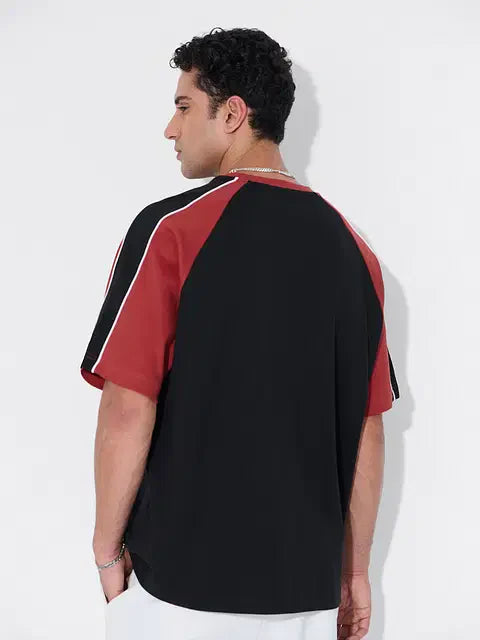 Colourblock Black Blaze Oversized T-Shirts