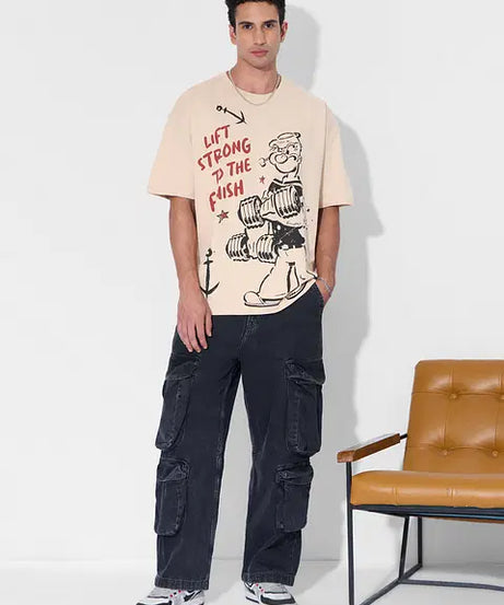Popeye Lift Strong Oversized T-Shirts