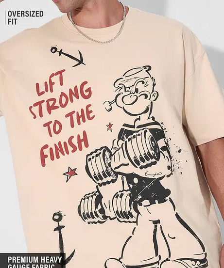 Popeye Lift Strong Oversized T-Shirts