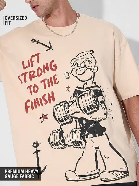 Popeye Lift Strong Oversized T-Shirts