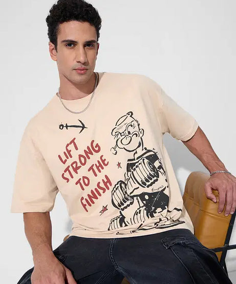 Popeye Lift Strong Oversized T-Shirts