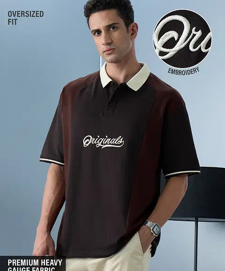 Colourblock Cocoa Oversized Polos