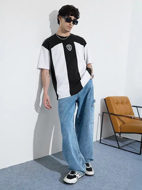 Colourblock Carbon Oversized T-Shirts