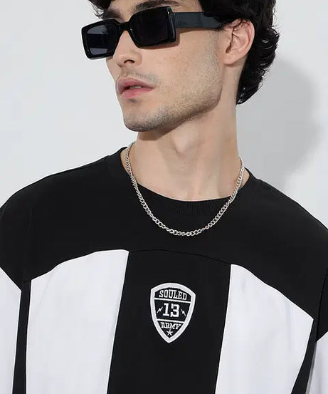 Colourblock Carbon Oversized T-Shirts