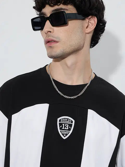 Colourblock Carbon Oversized T-Shirts