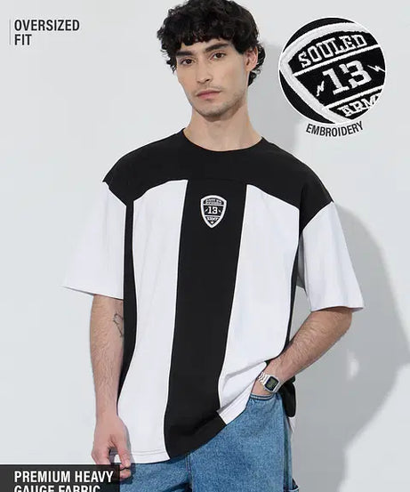 Colourblock Carbon Oversized T-Shirts