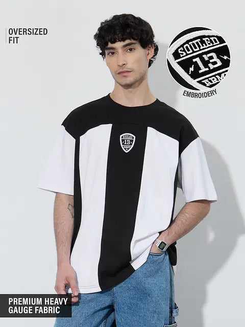 Colourblock Carbon Oversized T-Shirts