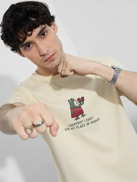 Printed Place In Heaven Men Relaxed Fit T-Shirts