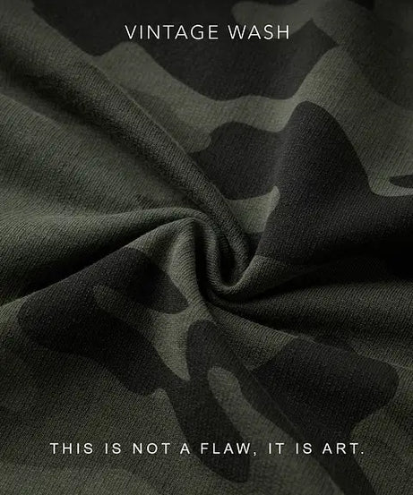 Panel Detail Forest Camo Oversized T-Shirts