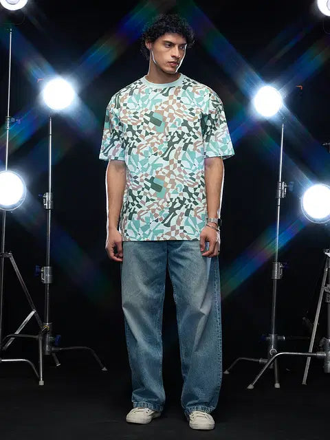 Blue Ripples Oversized T-Shirts