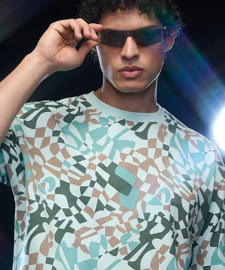 Blue Ripples Oversized T-Shirts