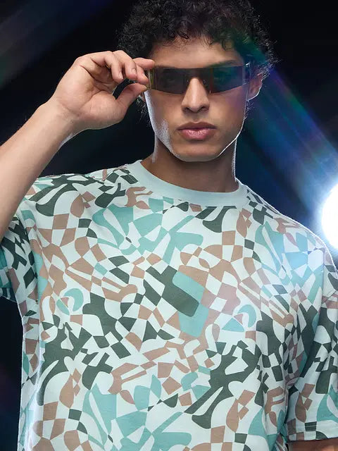 Blue Ripples Oversized T-Shirts