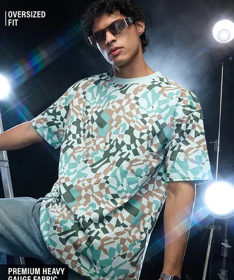 Blue Ripples Oversized T-Shirts