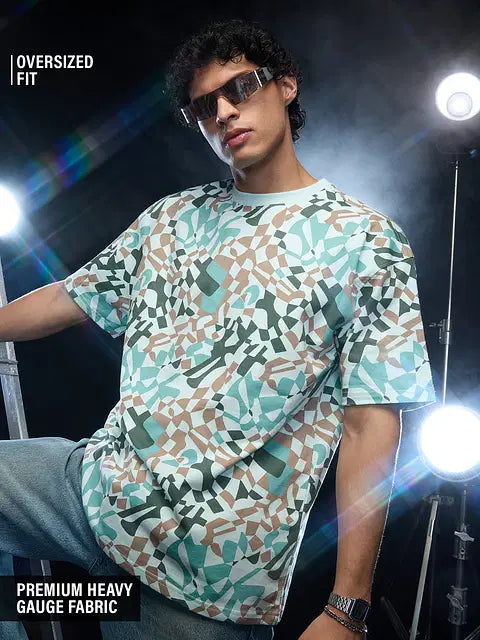 Blue Ripples Oversized T-Shirts