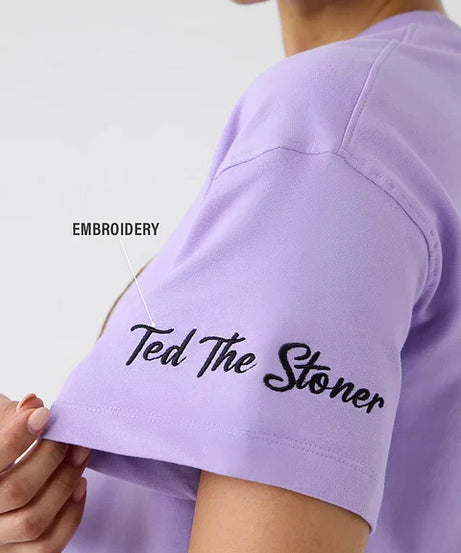 Ted The Stoner Lilac Women Oversized T-Shirts