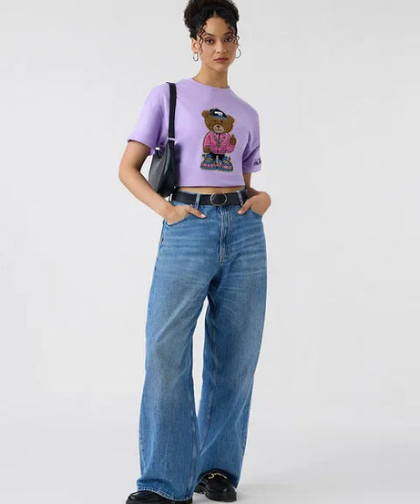 Ted The Stoner Lilac Women Oversized T-Shirts