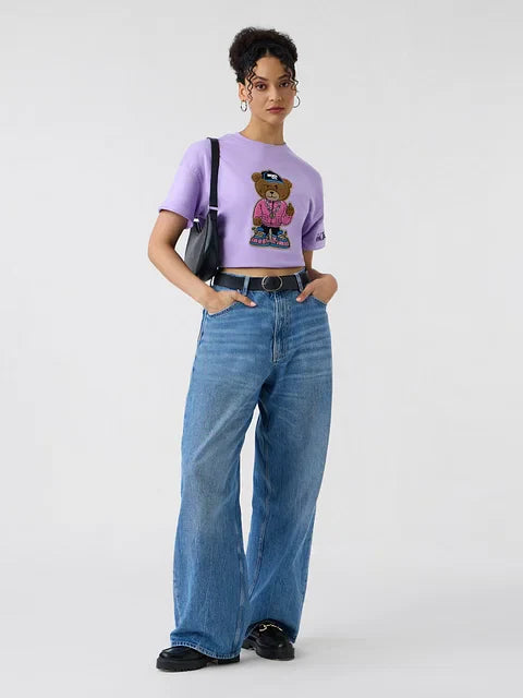 Ted The Stoner Lilac Women Oversized T-Shirts
