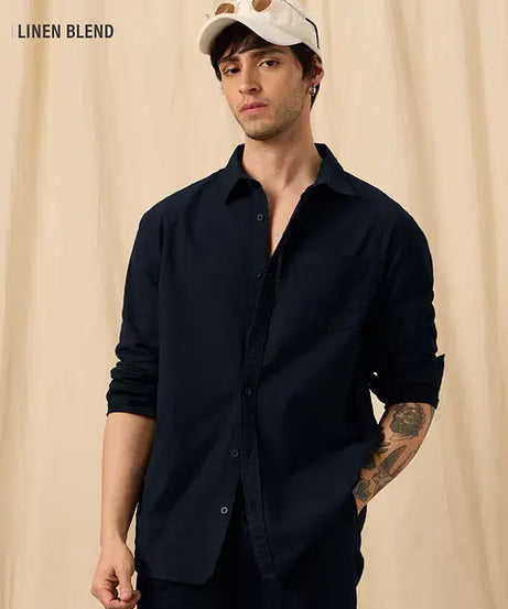 Solid Shirt Twilight Cotton Linen Shirts