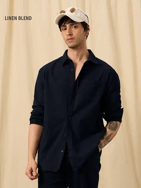 Solid Shirt Twilight Cotton Linen Shirts