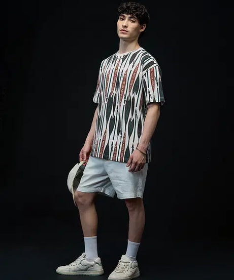 Textured Canyon Thread Oversized T-Shirts