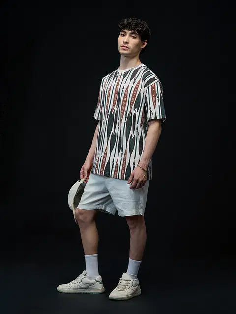 Textured Canyon Thread Oversized T-Shirts