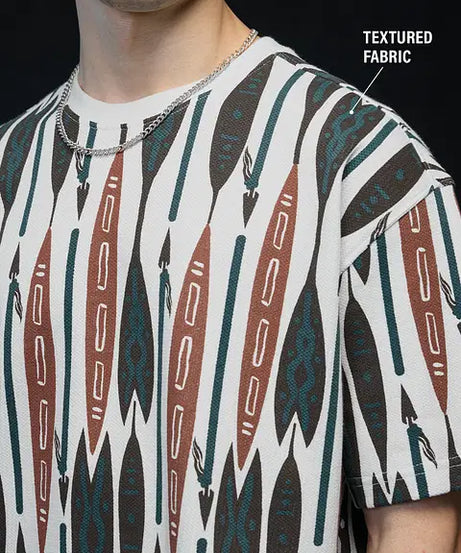 Textured Canyon Thread Oversized T-Shirts