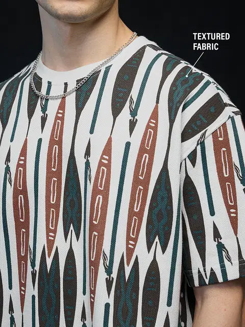 Textured Canyon Thread Oversized T-Shirts